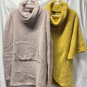 Coco + Carmen Cowl Neck Sweaters - Soft Pink and Mustard Yellow